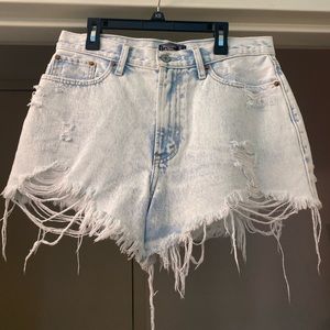 Abercrombie high-wasted jean shorts size 27